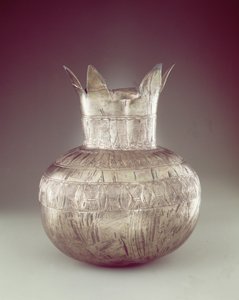 Váza s granátovým jablkem, z hrobky Tutanchamona, Nová říše (stříbrná nebo elektrum) od Egyptian 18th Dynasty
