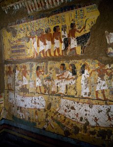 Rekonstrukce Maiovy kaple, Deir el-Medina, hlína a malované štuky, Egyptská civilizace, Nová říše, dynastie XVIII od Egyptian 18th Dynasty