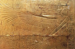 Reliéf ze zadního vnějšího panelu druhé pohřební kaple, Tutanchamonovy poklady, Egypt, Egyptská civilizace, Nová říše, Dynastie XVIII od Egyptian 18th Dynasty