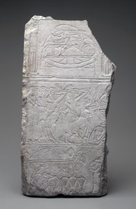 Reliéf truchlících a pohřební maso, Nová říše, cca 1340 př. n. l. (vápenec) od Egyptian 18th Dynasty