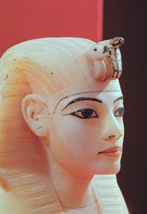 Zátka z jedné z baldachýnových uren, z hrobky Tutanchamona (asi 1370-52 př.nl) Nová říše (alabastr) od Egyptian 18th Dynasty