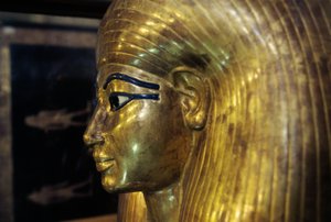 Tjuyův sarkofág, z hrobky Yuya Tjuya, Údolí králů, Egypt, Egyptská civilizace, Nová říše, Dynastie XVIII, Detail od Egyptian 18th Dynasty