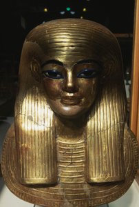 Jujova posmrtná maska, z hrobky Jujy Tjuyi, Údolí králů, Egypt, Egyptská civilizace, Nová říše, dynastie XVIII od Egyptian 18th Dynasty