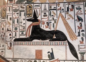 Anubis Tomb Nefertari (nástěnná malba) od Egyptian 19th Dynasty