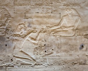 Basreliéf, chrám Seti I, Abydos, Egypt od Egyptian 19th Dynasty