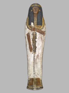 Rakev Lady of the House, Weretwahset, přepsána pro Bensuipet, nalezená v Thébách, Nová říše, cca 1292-1190 př. n. l. (lakované dřevo) (viz také 293507)