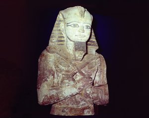 Kolos Ramesse II (1279-1213 př.nl) detail z Osiridského sloupu, z chrámu Gerfa Husseina, Núbie, Nová říše (pískovec) od Egyptian 19th Dynasty