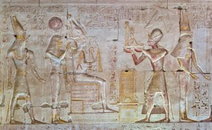 Värillinen kohokuvio, Seti I:n temppeli, Abydos, Egypti od Egyptian 19th Dynasty
