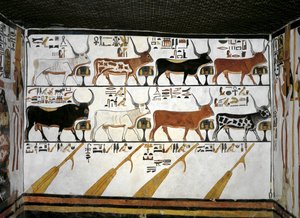 Egypt, Théby, Luxor, Údolí královen, Hrobka Nefertari, Příloha k předsíni, Nástěnné malby, Ilustrovaná kniha mrtvých, Kapitola 89 od Egyptian 19th Dynasty