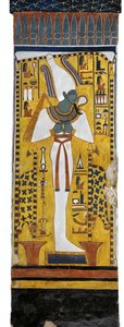 Egypt, Théby, Luxor, Údolí královen, Hrobka Nefertari, nástěnná malba Osiris v pohřební komoře z 19. dynastie od Egyptian 19th Dynasty
