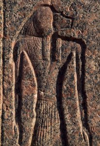 Nápis a reliéf Anubise a jiného boha, Amenhotepův sarkofág, Memfis (Seznam světového dědictví UNESCO) od Egyptian 19th Dynasty