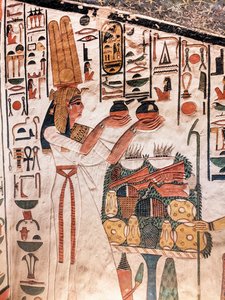 Nefertari činí oběť, z hrobky Nefertari (nástěnná malba) od Egyptian 19th Dynasty