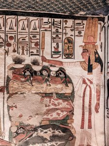 Nabídka posmrtného života Nefertari (nástěnná malba) od Egyptian 19th Dynasty
