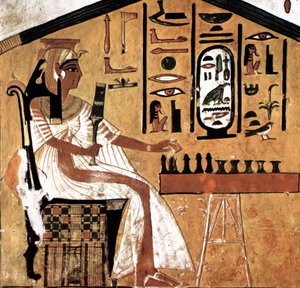 Nefertari hrající Senet (papyrus) od Egyptian 19th Dynasty