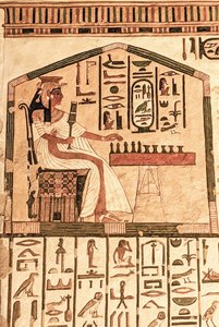 Nefertari hraje senet (nástěnná malba) od Egyptian 19th Dynasty