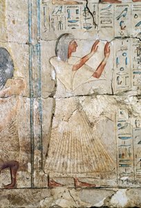 Reliéf z hrobky Netcherouymese, vysokého úředníka Ramsese II., 2475 př. n. l., Sakkára, Egyptská civilizace, Nová říše, Dynastie XIX od Egyptian 19th Dynasty