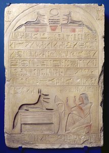 Stéla generála Kasy, Nová říše, cca 1294-1279 př. n. l. (malovaný vápenec)