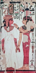 Hrobka Nefertari. (malba na zdi) od Egyptian 19th Dynasty