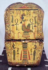 Konečný pohled na rakev mumie Nesjamuna, možná nalezená v Deir El-Bahri, Nová říše, cca 1100 př. n. l. (lakované dřevo) od Egyptian 20th Dynasty