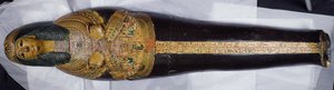 Vnitřní víko mumie Nesjamuna, pravděpodobně nalezené v Deir El-Bahri, Nová říše, cca 1100 př. n. l. (lakované dřevo) od Egyptian 20th Dynasty