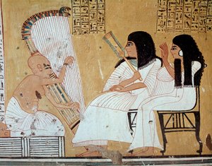 Hudebníci (freska od Egyptian 20th Dynasty