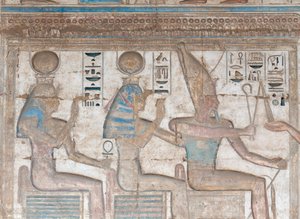 Seinään maalattu reliefikuva od Egyptian 20th Dynasty