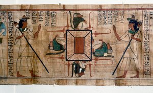 Egyptian Antiquit: Lake of Fire to Hell. Papyrus z knihy mrtvých. Papyrus 21. dynastie
