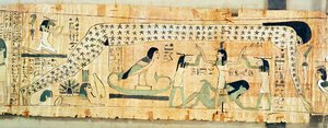 Pohřební papyrus Djedkhonsouefankh zobrazující Geba a Nut, třetí přechodné období (papyrus)