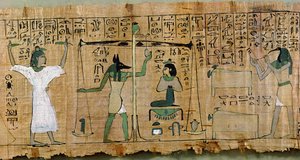 Pohřební papyrus Djedkhonsouefankh zobrazující rozsudek zesnulého, třetí přechodné období (papyrus)