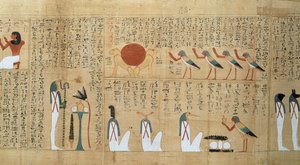 Mytologický papyrus z Imenemsaoufu, třetí přechodné období, cca 1000 př. n. l. (malovaný papyrus) (detail)
