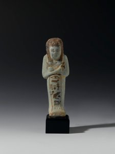 Shabti z Akhesenmut, možná z Deir el-Bahri, Nová říše (fajáns)