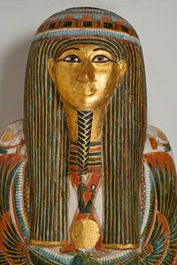 Pohřební výbava. Rakev hlavního kněze v Karnaku, Nekht-ef-Mut, 924-889 př. n. l. (malované dřevo) od Egyptian 22nd Dynasty