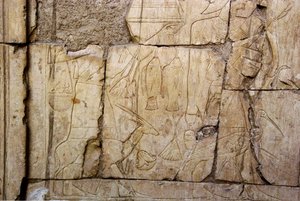 Egyptský starověk: reliéf představující nositele obětin. Hrobka Ankh-Hor (Ankh Hor) (TT414) (26. dynastie, 672-525 př. n. l.), Luxor (Théby), Egypt od Egyptian 26th Dynasty