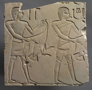 Prorok a lektor-kněz s nabídkami živých hus, cca 667-647 př.n.l. od Egyptian 26th Dynasty
