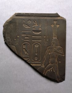 Nilský bůh Hapi rituálně spojující Horní a Dolní Egypt, 663–525 př. n. l. (břidlicová břidlice)