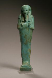 Postava Ushabti pro Hekaemsafa, admirála flotily, vláda Amasis, 570-526 př.nl (fajáns) (viz 270355 pro obrácení)