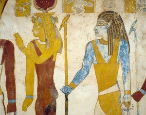 Nástěnné malby z Tomb of Pa Nentwy, Bahariya Oasis, Gíza, Egypt. Egyptská civilizace, 26. dynastie, 663-525 př.nl. od Egyptian 26th Dynasty