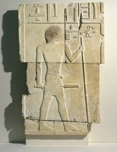 Reliéf od Mastaby z Akhethotepu v Sakkáře, Stará říše, cca 2650-2600 př. n. l. (vápenec)