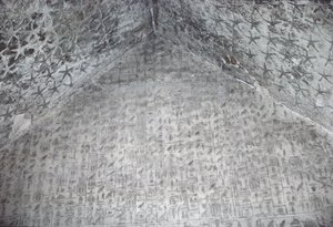 Střecha a stěna hrobové komory Unasovy pyramidy, Stará říše (malovaný kámen)