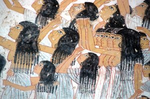 Starověký Egypt, malba, naříkající ženy v pohřebním průvodu, Ramosova hrobka, Údolí šlechticů, Théby od Egyptian Egyptian