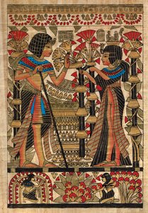 Egyptské umění, Egyptský papyrus: Faraon a jeho manželka, Coll, Part