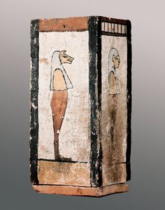 Egyptský starověk: dřevěná pohřební urna nebo baldachýn. 11.-4. století před naším letopočtem. Klášter Montserrat. Muzeum Montserrat. od Egyptian Egyptian