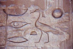 Hieroglyfy ze sloupu, Luxorský chrám (foto) od Egyptian Egyptian