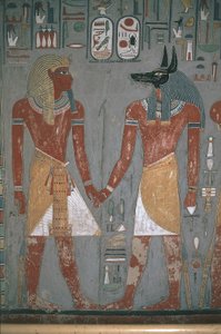 Faraon a Anpu se drží za ruce od Egyptian Egyptian