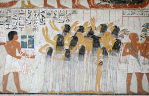 Scéna pohřebního průvodu, Ramoseho hrobka od Egyptian Egyptian