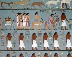 Semitský kmen žádá o povolení ke vstupu do Egypta, kopie (obraz)