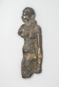 Panel zobrazující ženskou postavu, možná z 1. století př. n. l. (pozlacené repousse stříbro) od Egyptian Ptolemaic Period