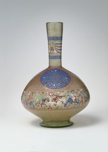 Smaltovaná a zlacená láhev, cca 1270-99 (sklo)