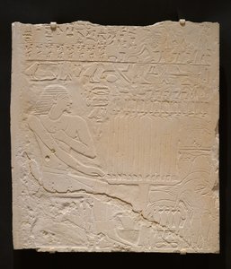 Reliéf z hrobky Khnumti, asi 2345-2184 př. n. l. (bílý vápenec) od Egyptian School
