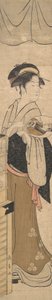 Mladá dáma s ventilátorem. od Eishōsai Chōki